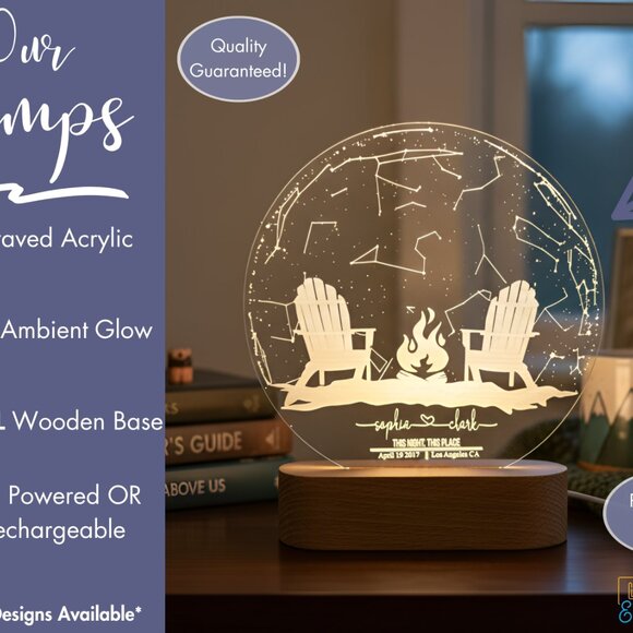 Star Map Night Light | Custom Engagement, Anniversary & Valentine Gift - Picture 3 of 8